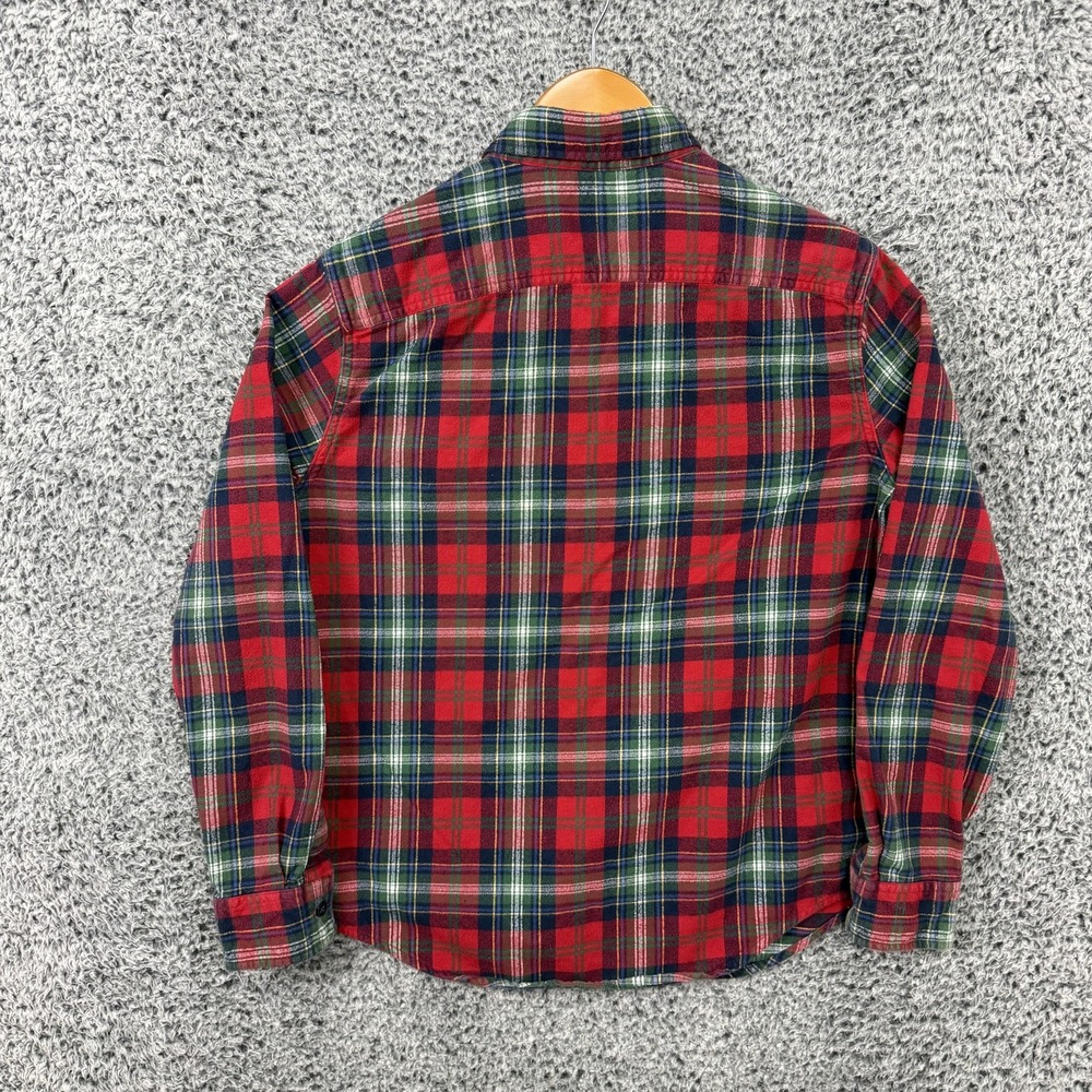 Abercrombie & Fitch Shirt Mens Medium Red Plaid Flannel Button Up Long Sleeve - Picture 3 of 14